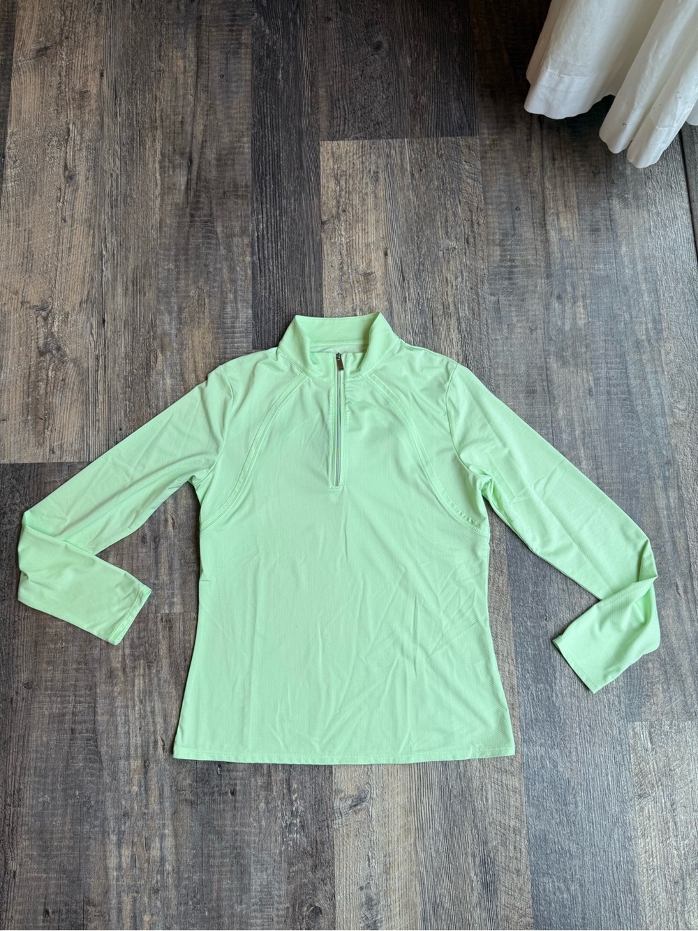Womens Tail Golf Long Sleeve Shirt Light Green 1/4 Zipper Small S - Picture 2 of 6